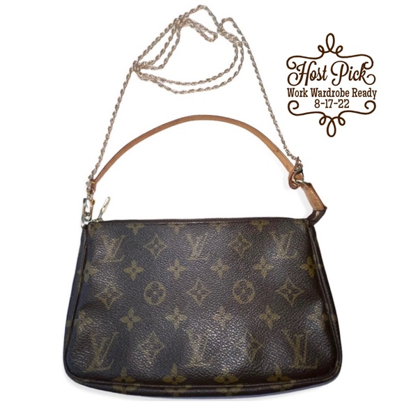 LOUIS VUITTON Pochette Accessoires Monogram Canvas Vintage Shoulder Bag w/ Chain - Picture 4 of 16